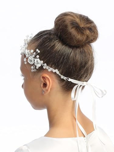 Pink Princess Holy Catholic First Communion Headpiece for Girls - 1st Coronas para Niñas de Primera Comunion4