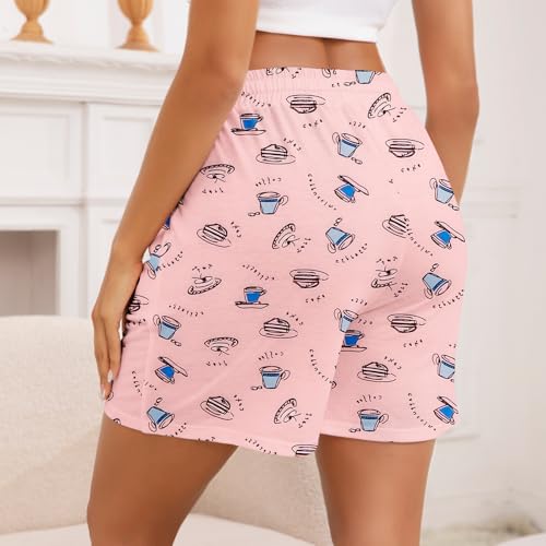 Image of American Trends 3 Pack Pajama Shorts Women Casual Elastic Waist Comfy Printed Sleep Lounge Shorts for Women PJ Bottoms