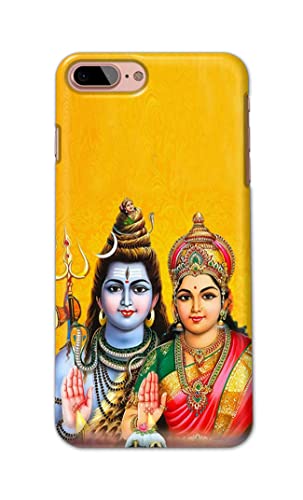 Image of PRINTFIDAA God Shiva Parvati Yellow Background Printed Designer Hard Back Case Cover for iPhone 7 Plus (5.5 inch) / iPhone 8 Plus (5.5 inch), A1784, A1661, A1785 -(VS) MVN1008