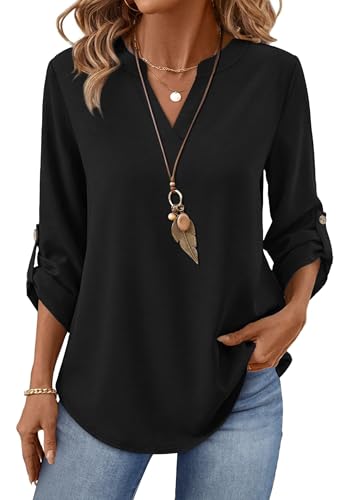 Blouses for Women Dressy Casual 3/4 Length Sleeve Womens Tops V Neck T Shirts Cute Summer Outfits...