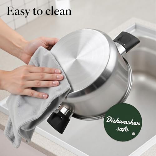 Image of Meythway Stainless Steel Pots and Pans Set Non Toxic, 6PCs Kitchen Cookware Sets with Stay-Cool Handles, Dishwasher Safe&Compatible with All Stovetops(Gas,Electric&Induction)
