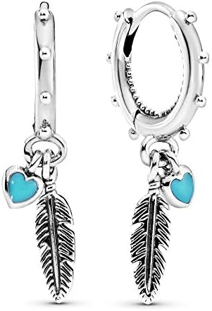 Pendiente aro Pandora 297205EN168 mujer plata Plumas Espirituales