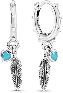 Pendiente aro Pandora 297205EN168 mujer plata Plumas Espirituales