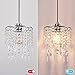 Acrylic Light Shade, Modern Chrome Beaded Hanging Light - 2 Tiers Pendant Shade Lamp, Ceiling Lampshade with Acrylic Jewel Droplets, Lampshade