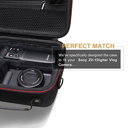 Image of LTGEM EVA Hard Case for Sony ZV-1 / ZV-1F / ZV-1 II Digital Vlog Camera - Travel Protective Carrying Storage Bag with Strap (Black)