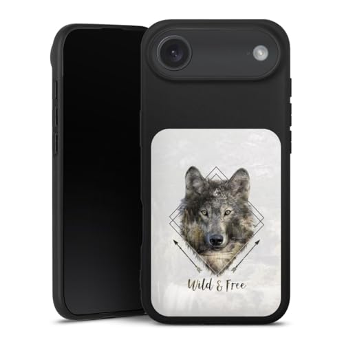 Coque iPhone Air silicone souple etui de protection loup aquarelle pastel