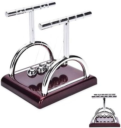 Miniatura 5 de GOSONO 2pcs 5.1x4.3x5.1 in Desarrollo Escritorio Educativo Regalo Newtons Cradle Steel Balance Ball Physics Science Pendulum (2pcs 5.1x4.3x5.1 in T