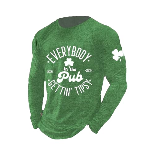 MOGUI Everybody In The Pub Gettin Tipsy Sweatshirt Mens Patrick's Day Casual Top