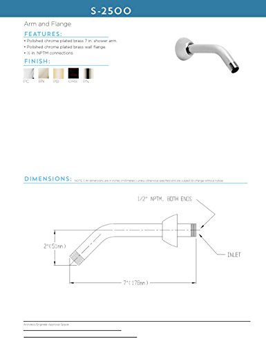 Speakman S-2500 Clean And Simple Shower Arm And Flange For Stylish Bathroom Décor, Polished Chrome #TOP2