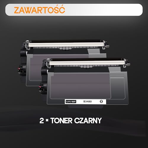 Supply Guy TN3480 TN 3480 Tonerem kompatybilny z Brother TN-3480 dla HL-L5100DN HL-L5100DNT HL-L5200DW DCP L5500DN MFC L5700DN MFC L5750DW 2x czarny Toner dla HL L5100DN HL L5200DW
