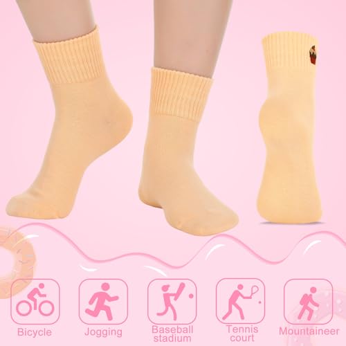 Image of Eurzom 10 Pairs Socks Womens Crew Elastic Ankle Length Cotton Socks Aesthetic Cute Lightweight Low Cut Gifts for Women