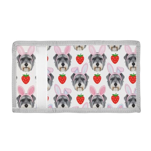 ALAZA Kids Wallets for Boys Girls Toddler Trifold Wallet Children Small Schnauzer Strawberry Cute with Zipper Coin Pocket2