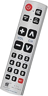 Seniors Elderly Big Button Universal Remote Control UNOCAR for Extra Large Jumbo Giant Remote, Simple Easy Basic Control and LG Samsung Sony JVC Toshiba Sharp Panasonic Technika Hitachi Polaroid TVs