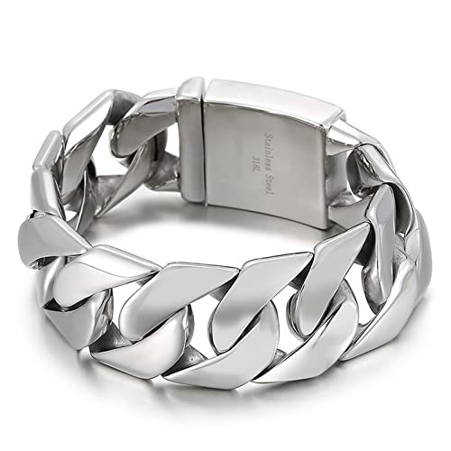 Bracelet en argent femme et homme avec maille tressée en acier Wycian