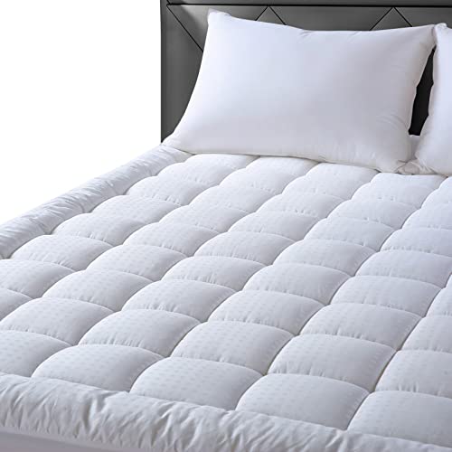 EASELAND Queen Size Mattress Pad Pillow Top Mattress Cover Quilted Fitted Mattress Protector Cotton Top 8-21