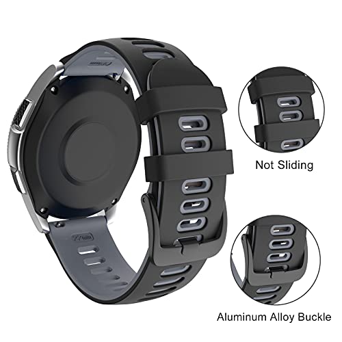 Correa silicona 22mm compatible Vivoactive 4 negro gris miniatura 4