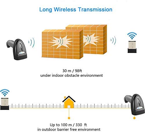 Netum Nt-1698W Wireless Barcode Scanner With Stand, 2 In 1 2.4G Wireless & Usb Wired 1D Laser Barcode Reader Handheld Bar Code Reader Cordless Rechargeable Bar Code Scanner For Computer Mac Laptop #TOP5