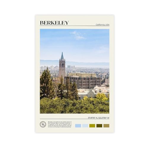 Berkeley Sather Tower Campanile Hillside Campus California USA Art Poster