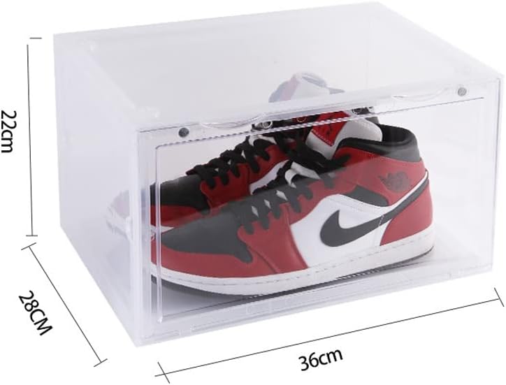 思わず買いたくなる！2パック透明サイドオープニングシューズボックススニーカーディスプレイアクリル磁気吸収ナノボックス引き出しシューズキャビネット (色  BOA 介護靴