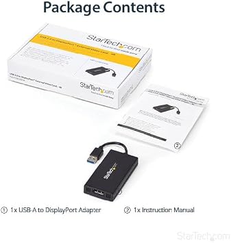 StarTech USB 3.0 to 4K DisplayPort External Multi Monitor Video Graphics Adapter - USB 3.0 Video Card - Ultra HD 4K (USB32DP4K)