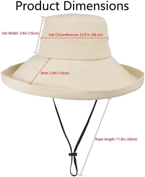 Women Sun Hats Wide Brim Foldable Bucket Hat UV Protection Summer Beach Hat image 4