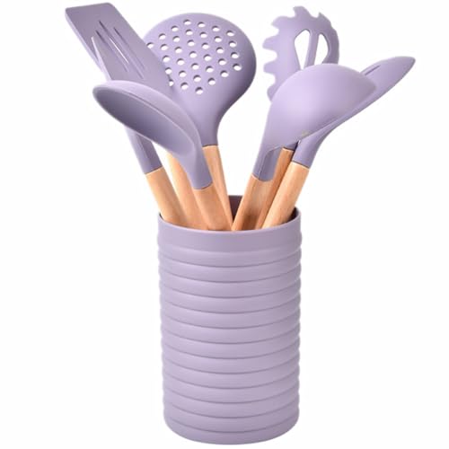 Ensemble ustensiles cuisine silicone bois louche soupe