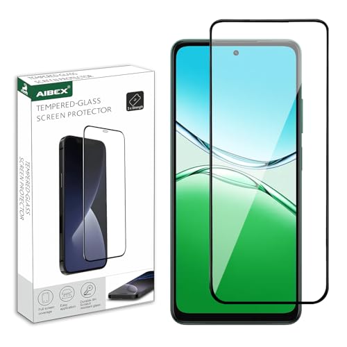 Image of AIBEX Tempered Glass for Oppo F29 5G / Oppo A5 5G | 9H Hardness | Anti-Glare & Anti-Fingerprint | Water Resistant | Edge-to-Edge Full Screen Protector | Bubble-Free Installation