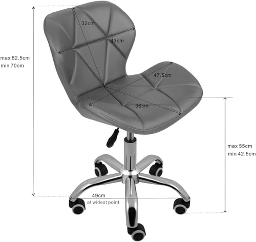 Image of Amazon Brand - Umi Height-Adjustable Fabric Office Study Computer Desk Chair for Salon, Spa, Bar in Light Grey Color