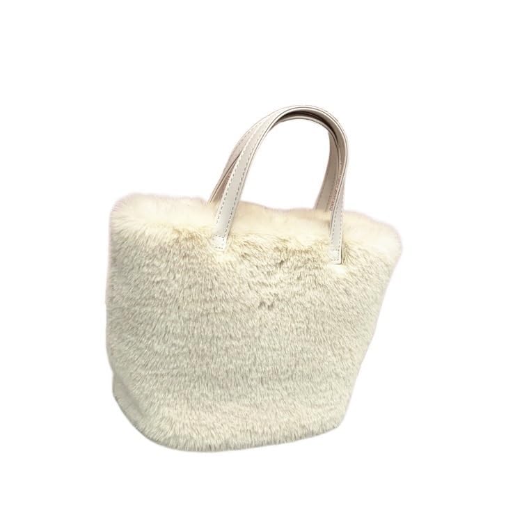 Peluche tote borsa di capacità Simple pelosa borsa per le donne inverno