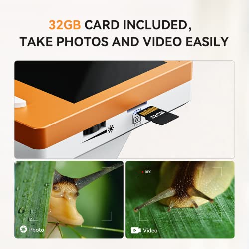 Elikliv Veno 4.3" Coin Microscope, Lcd Digital Microscope 1000X, Coin Magnifier With 8 Adjustable Led Lights, Pc View, Windows Compatible(Orange) #TOP5