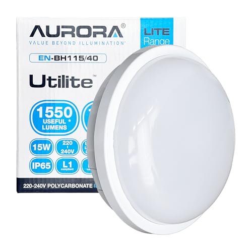 Aurora LED Wall & Ceiling Light 15W IP65 Waterproof Bulkhead 4000K 1550lm 167mm Round EN-BH115/40