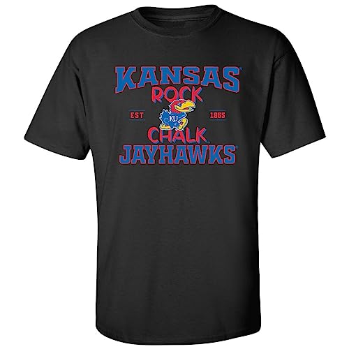 CornBorn KU Shirt Men - Kansas Jayhawks T Shirt - Kansas Jayhawks Tshirt Mens - Rock Chalk - Black - Medium