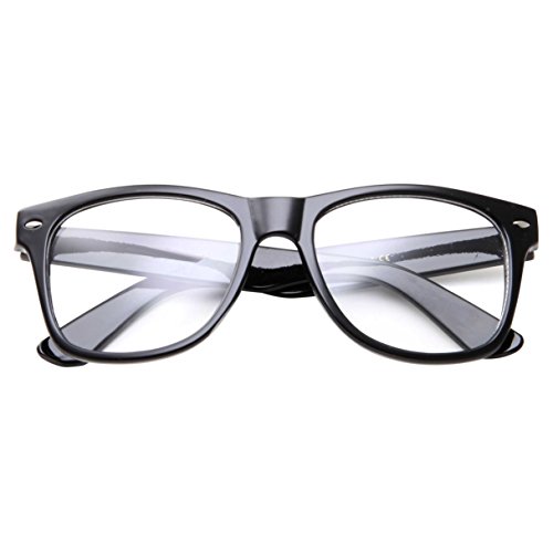 Childrens Large Nerd Glasses Kids Teen Clear Lens Costume (Age 6-14) Black