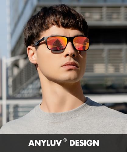 Image of ANYLUV Polarized Sunglasses for Men Rectangular Classic Al-Mg Metal Frame Sun Glasses Mens Sunglasses with UV Protection