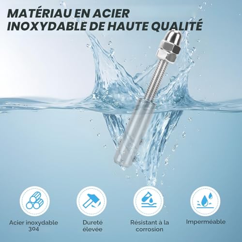 STFALI Tendeur Cable Inox pour Cable Inox 4mm, 12 Pièces et clé en L-Tendeur de câble Métallique de Câble en acier Inoxydable pour Fixation Hauba – vue 7
