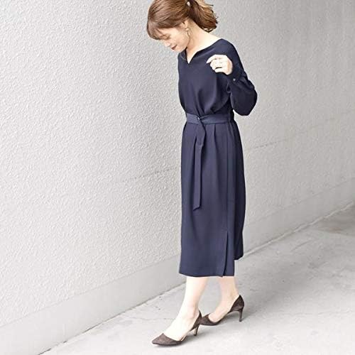 Amazon Co Jp シップス レディース Ships For Women リサイクルポリエステルキーネックワンピース フォーマル対応 ネイビー One Size 服 ファッション小物