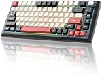 Y75 Wireless Mechanical Keyboard,75% Hot Swappable Custom Keyboard with Knob,RGB Backlit, PBT Keycaps,2.4GHz/USB-C/BT5.0 Mechanical Gaming Keyboards(Black&Red,Milk Switch)