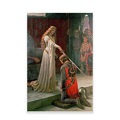 Edmund Blair Leighton Poster - The Accolade Painting - Renaissance Art - Canvas Wall Art - Fine Art Print For Living Room Unframed 12X18Inches/30X45Cm #TOP29