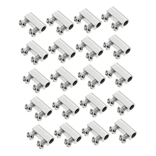 Unomor 20Sets Double Sided Wire Rope Clamps Cable with Screws for Secure Cable Locking and Wire Management Per