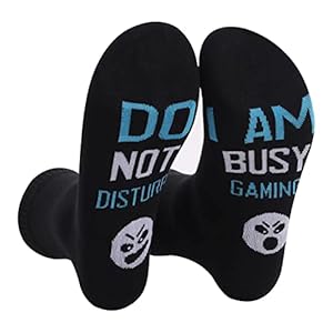 FGFD&OU Sokken voor heren en dames, grappige sokken, cadeau, nieuwe katoenen sokken, gamersokken met Do not disturb, I am gaming, sportsokken, skateboardsokken, cadeau voor Kerstmis