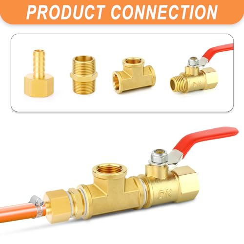 Image of GASHER 1PCS Brass Tee Pipe Fittings, 3 /4 inch NPT Female x 3 /4 inch NPT Female x 3 /4 inch NPT Male Pipe Fittings, Male Run Tee