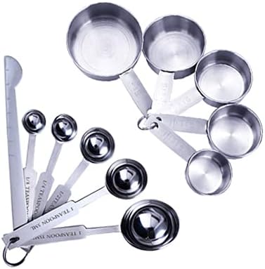 Measuring Cups Stackable Kitchen Measuring Spoon Set Stainless Steel Tablespoons Home Measuring Cups and Spoons Set(12pcs Measuring Cup) (11pcs Measuring Cup)