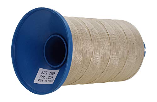 Mandala Crafts Tex 135 Bonded Nylon Thread For Sewing - 1250 Yds T135 Heavy Duty Khaki Nylon Thread Size 138 420 D Upholstery Thread For Leather Jeans Weaving #TOP1