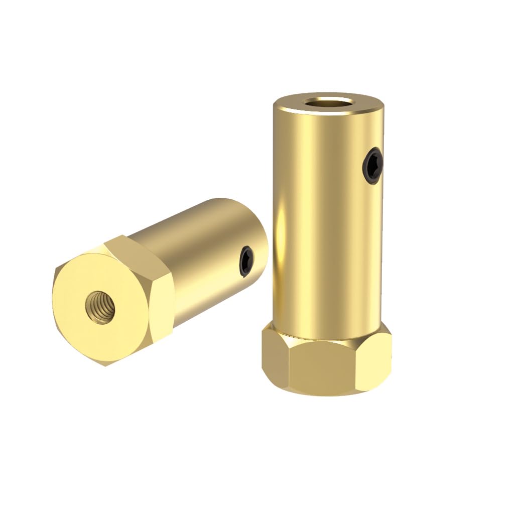 3/4/5/6/7/8mm Shaft Brass Hexagonal Coupling Coupler Length 30mm Hex Copper RC Cars Wheel Tires Connector Robot Accessories(7mm 1pcs)