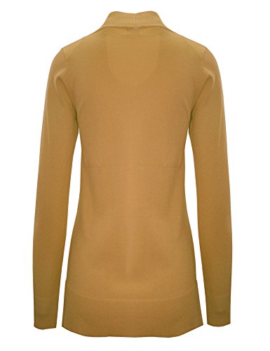 Cielo Women's Solid Basic Open Front Pockets Knit Sweater Cardigan Mustard S #TOP5