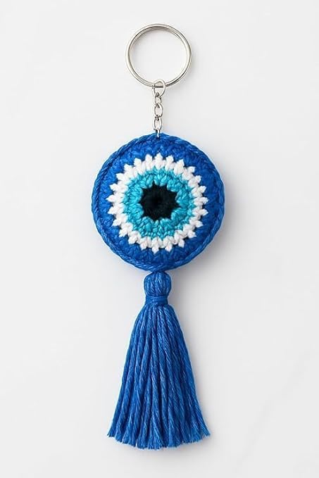 Handmade Crochet Keychain with Tassel – Protection Amulet Bag Charm