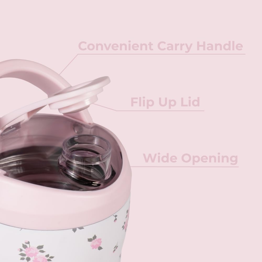 HydroJug 24 oz New Stainless Steel Shaker – Insulated, Leakproof, BPA-Free with Silent Mixing Grate – No Clumps, No Noise – Premium Shaker for Fitness, Sports & Everyday Use, Wildrose - Image 3