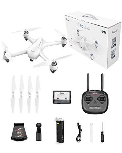 Potensic D80 Drone with Camera for Adults 2K UHD, Easy GPS FPV Quadcopter with Brushless Motor, Auto Return Home, Follow Me Mod, Tap Fly for Bginner , 20 Mins Flight Time, 5GHz Wi-Fi Transmission