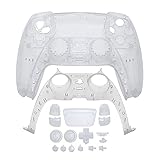 Full Set Transparent Clear Front Back Housing Shell Case Cover Suit for PS5 Gamepad Controller (Transparency)