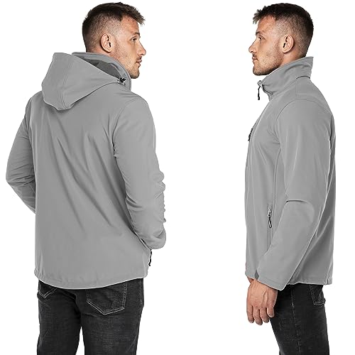 Outdoor Ventures Men's Lightweight Softshell Winter Hiking Hooded Jacket